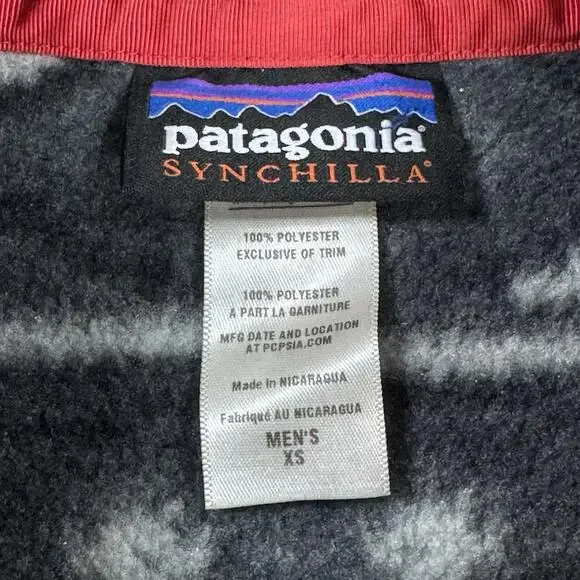 Patagonia Synchilla Men's XS Grey Eyota Forge Aztec Southwestern Fleece Pullover - Picture 5 of 10